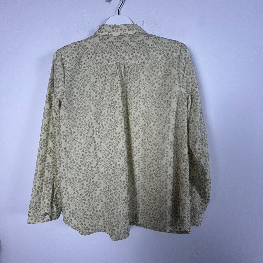 J. Jill Womens Medium Paisley Embroidered Button-Up Long Sleeve Shirt Medium
